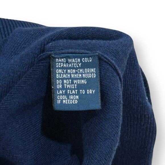 Vtg Polo Ralph Lauren Pima Cotton Sweater Vest Mens XL Navy Blue Preppy Academia - Picture 4 of 7